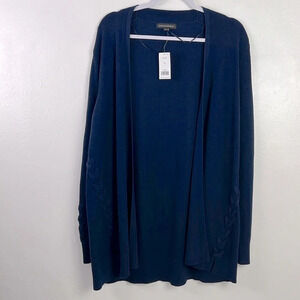 Banana Republic New Women’s XL Navy Blue Open Front Lace Details Cardigan